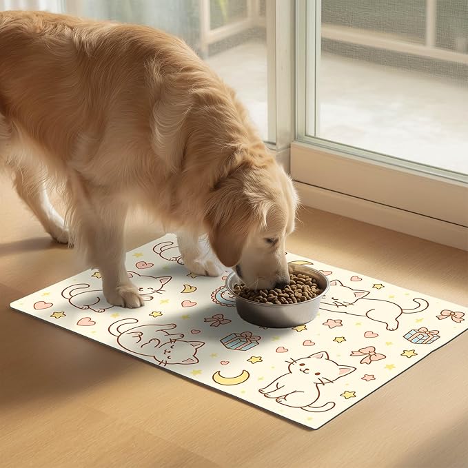 HOMETITUTE Cute Sweet Cat Food Mat - Image 2