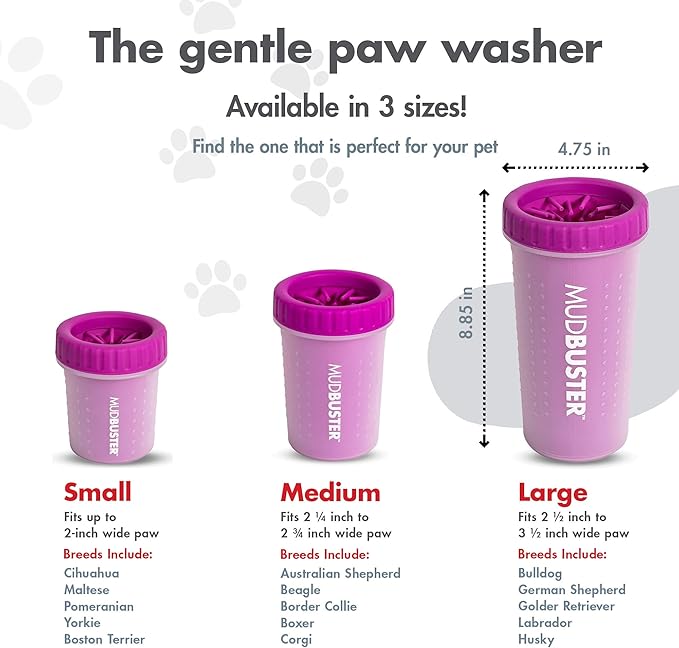 Dexas MudBuster Portable Large Dog Paw Cleaner, Fuchsia - Image 3