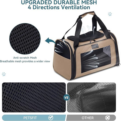 PETSFIT Soft-Sided Cat Carrier for Medium Cats up to 25 lbs, Foldable Pet - Image 4