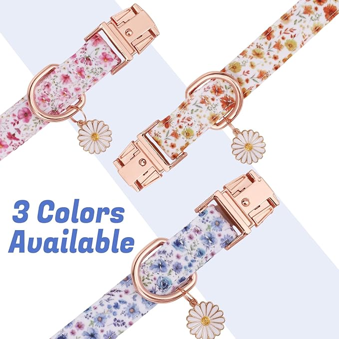 3 Pack Floral Dog Collars for Medium Dogs Flower Dog Collars - Image 4