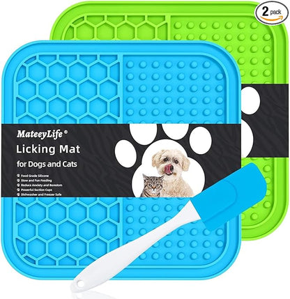 MateeyLife 2PCS Small Lick Mat for Dogs and Cats, Licking Mats for Dog Anxiety by MateeyLife