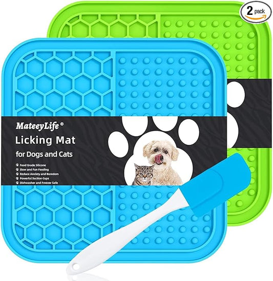 MateeyLife 2PCS Small Lick Mat for Dogs and Cats, Licking Mats for Dog Anxiety by MateeyLife