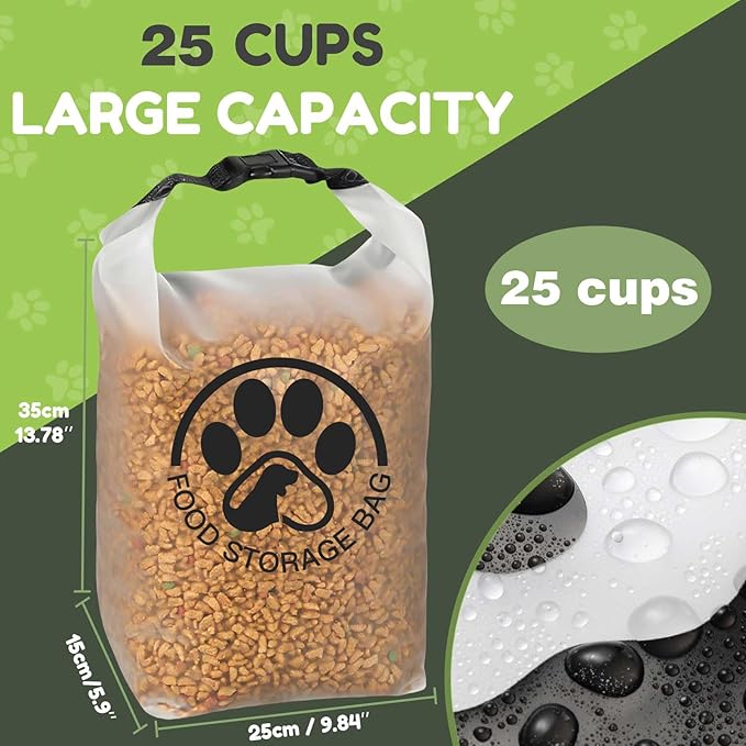 25 Cups Pet Food Storage Bag for Travel - Image 4