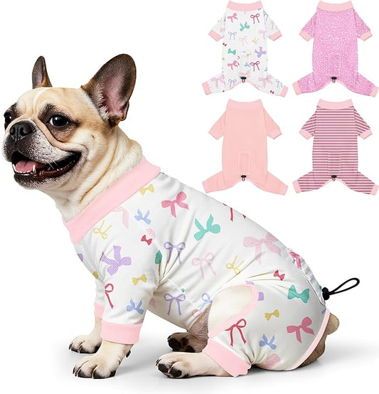 Bienbee Dog Pajamas, 4 Pack Dog Recovery Suit Shedding Suit Cute Soft Puppy by Bienbee
