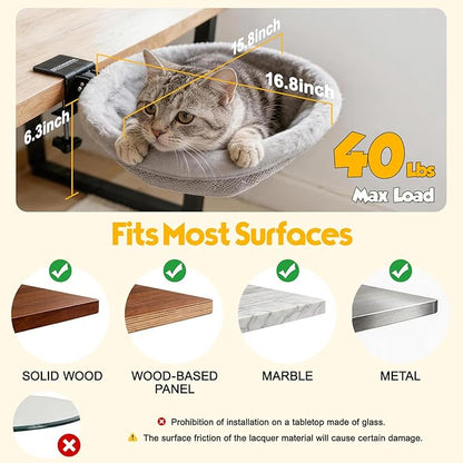 Cat Desk Bed Foldable Sunken Design, 2 Reversible Cushions - Image 7