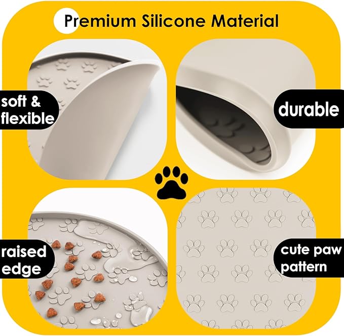 Pet Feeding Mats for Food and Water, Waterproof Anti-Slip Placemats for Dog Cat - Image 4