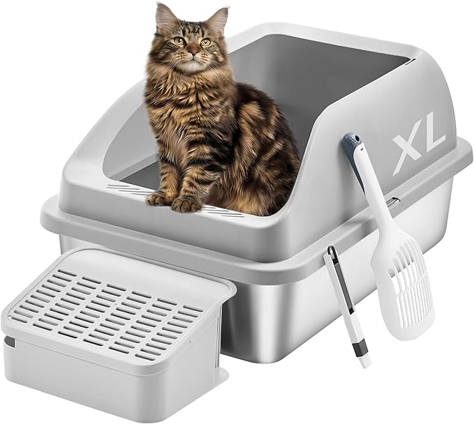 Feandrea Stainless Steel Cat Litter Box by FeandreabySONGMICSHOME