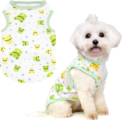 PETCARE Cartoon Dog Shirts for Small Dogs Cute Dog Clothes Green Frog Tshirt by PETCARE