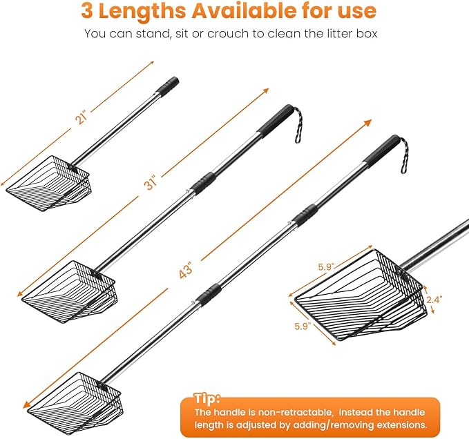 PETOCAT Cat Litter Scoop 43 inch Metal Litter Scooper - Image 4