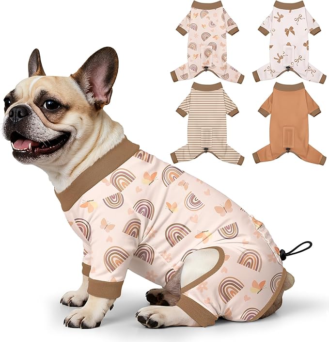 Bienbee Dog Pajamas, 4 Pack Dog Recovery Suit Shedding Suit Cute Soft Puppy by Bienbee