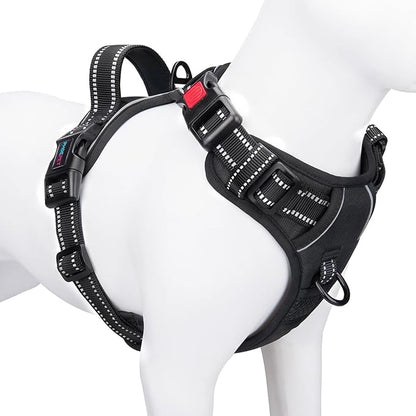 PHOEPET Reflective Dog Harness Large Breed Adjustable No Pull Vest by PHOEPET