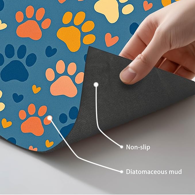 HOMETITUTE Cute Pet Feeding Mat Dog Feeding Mats Non-Slip Absorbent Dog Bowl - Image 5