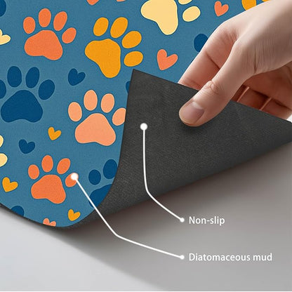 HOMETITUTE Cute Pet Feeding Mat Dog Feeding Mats Non-Slip Absorbent Dog Bowl - Image 5
