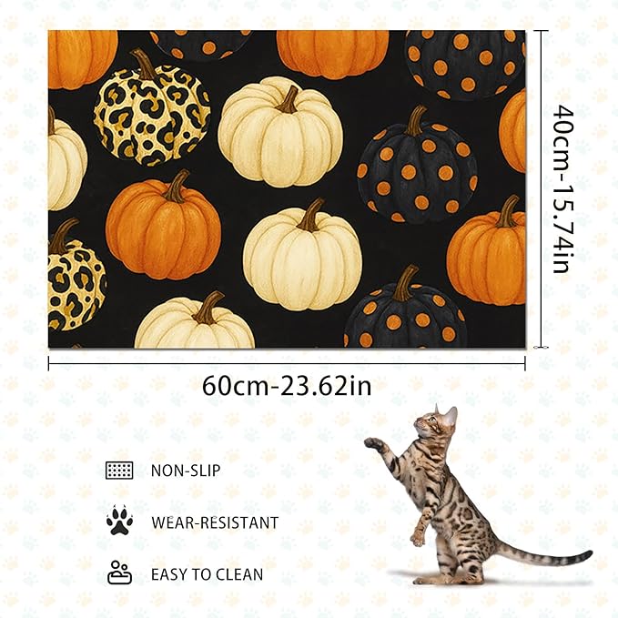 HOMETITUTE Fall Pumpkin Pet Feeding Mat Thankgiving Theme Dog and Cat Food Mat - Image 4