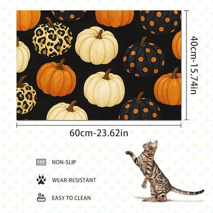 HOMETITUTE Fall Pumpkin Pet Feeding Mat Thankgiving Theme Dog and Cat Food Mat - Image 4