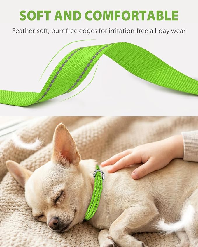 Joytale Puppy Collar, Feather-Light Double-Sided Reflective Nylon Collar - Image 3