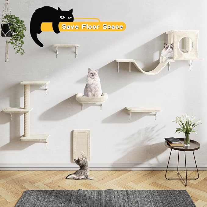 12-in-1 Cat Wall Shelves, Wall Mounted Cat Climber - Image 2