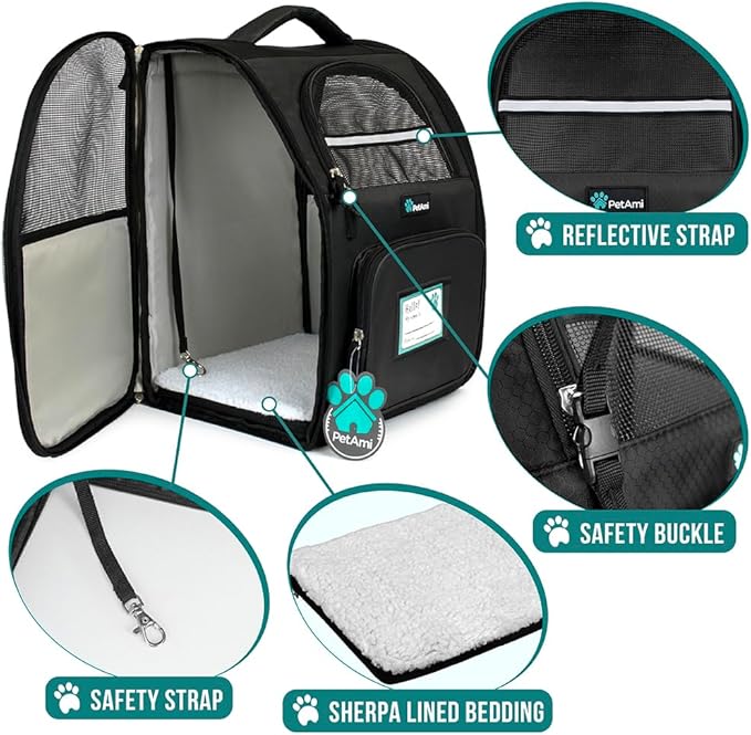 PetAmi Dog Backpack Carrier for Small Medium Dogs Large Cats up to 18 lbs - Image 4