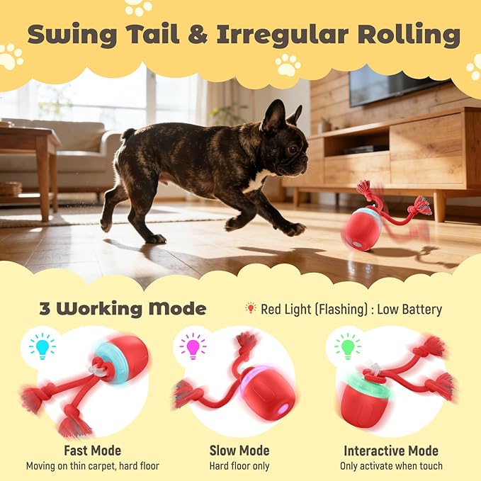 Interactive Dog Toys, Automatic Moving and Rolling Dogs Toy - Image 3