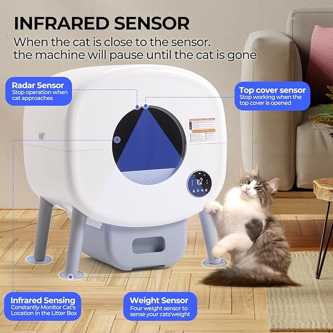 Fsitego Self Cleaning Cat Litter Box: 76L Extra Large Automatic Litter Box - Image 5