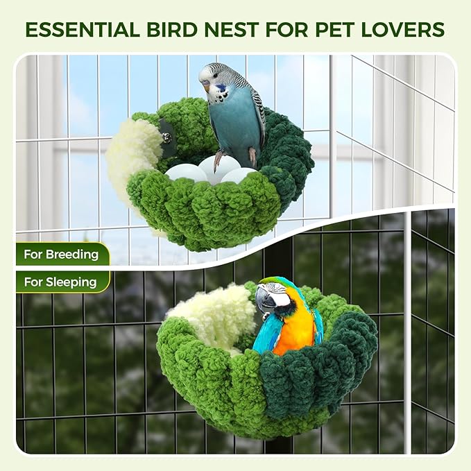 Admaison Bird Nest for Cage, Plush Hanging Bird Bed for Parakeet, Breeding Bird - Image 4