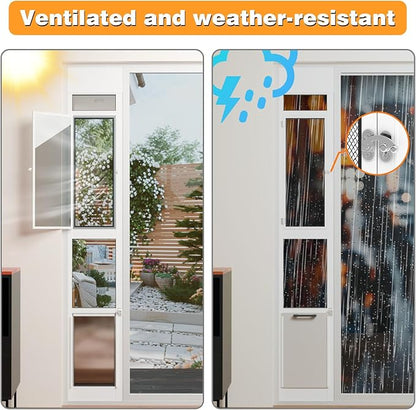 Dog Door for Sliding Glass Door, Adjustable Height 75 3/5" to 80" Sliding Door - Image 2