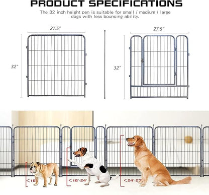 Dog Playpen, 32/40/45 Inch Height in Heavy Duty, Folding Indoor Outdoor - Image 2