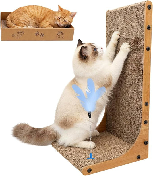 Goosheep 22in L-Shaped Cat Scratcher 2-in1 Scratching Board by Goosheep