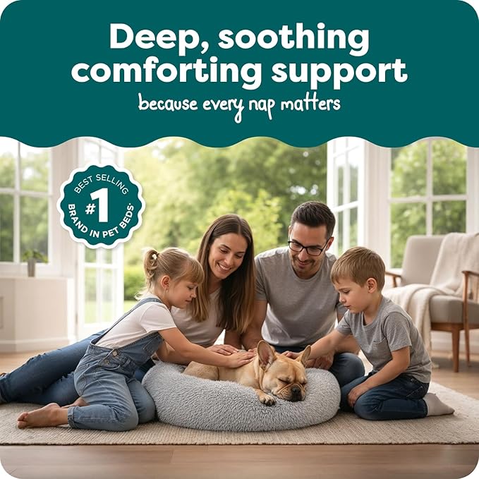 Furhaven 30" Round Calming Donut Dog Bed - Image 2