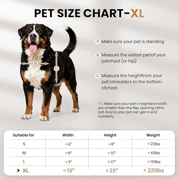 All Aluminum XL Dog Door for Exterior Door, Extra Large Dog Door, Heavy Duty - Image 5