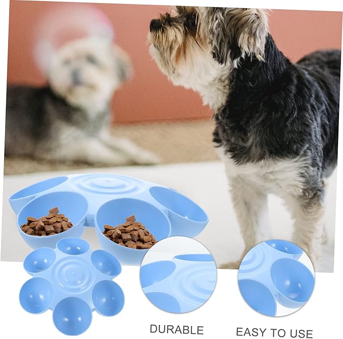Indoor Flower-Shaped Pet Bowl Multi-Compartment Feeder - Image 3