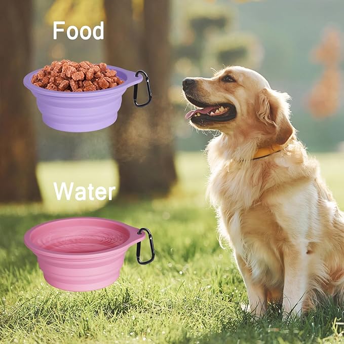 PetBonus 2-Pack Large Silicone Collapsible Dog Bowls, 34oz/1000ml BPA Free - Image 4