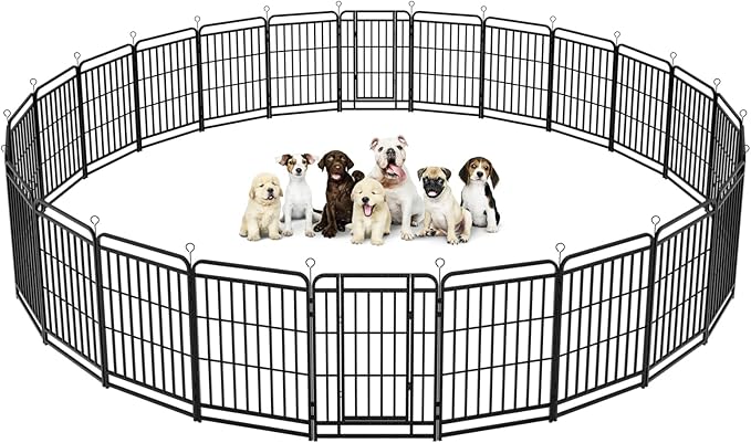 Kfvigoho Heavy Duty Dog Playpen: 24 Steel Panels 40" Height, Square Steel Pipe by Committedtobetterpetlife