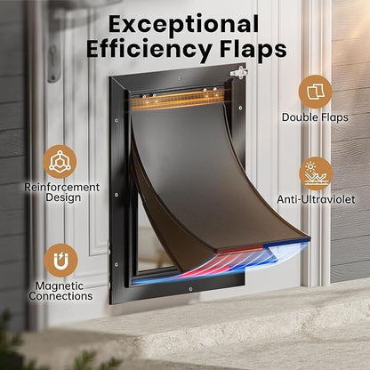 All Aluminum XL Dog Door for Exterior Door, Extra Large Dog Door, Heavy Duty - Image 2