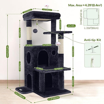 Globlazer Cat Tree Tower for Indoor Cats, 50-inch Adult Cat Tree House for - Image 6