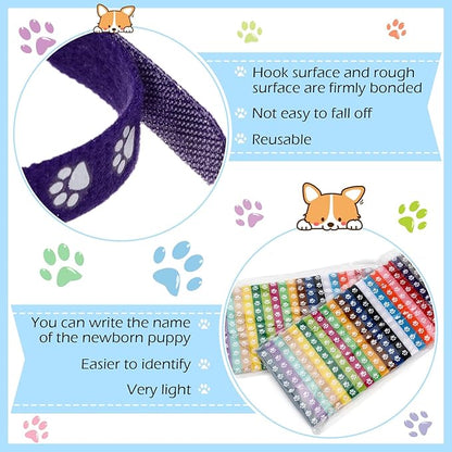 Frienda 60 Pieces Puppy Whelping Collars Newborn Pet Collars Double-Sided - Image 5