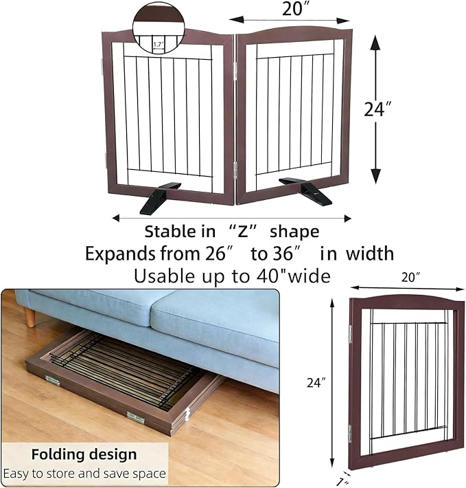 ZJSF Freestanding Dog Fence Indoor, Foldable Dog Gate - Image 7