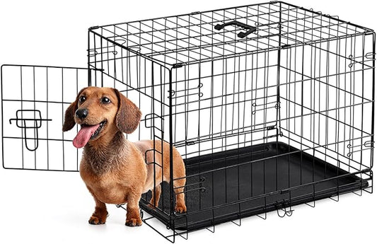 Sweetcrispy 30 Inch Single Door Dog Crate, Metal Pet Kennel by Sweetcrispy