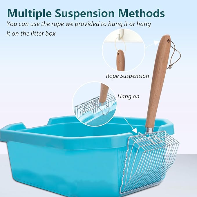 Cat Litter Scoop, 9.8" Extended Handle Premium Kitty Shovel - Image 4