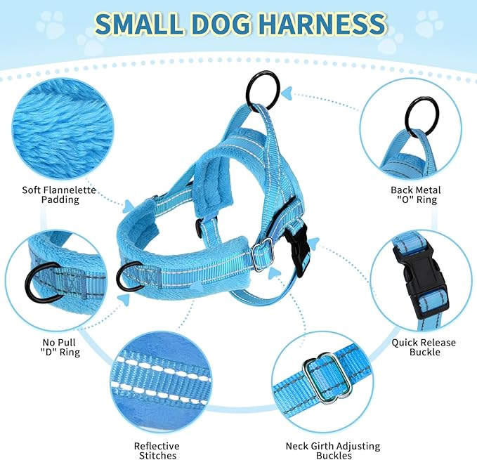 Lukovee No Pull Dog Harness and Leash Set, Soft Padded Small Dog Harness - Image 2