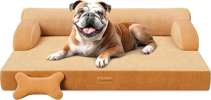 CWAWZ Large Orthopedic Dog Bed, Pet Bed Large Size Dog, Dual-Sided Cooling Beds by CWAWZ