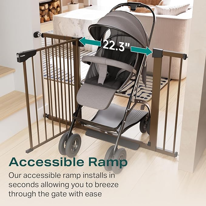 Cumbor 30-46" Baby Gate for Stairs, Mom's Choice Awards Winner-Auto Close Dog - Image 4
