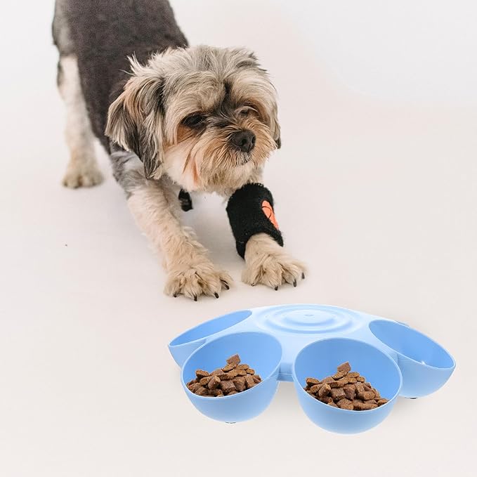 Flower-Shaped Multiple Pet Feeding Bowl Blue, Puppy Feeding Bowl and Cat Food - Image 4