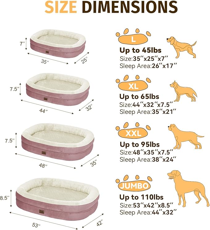 Orthopedic Jumbo Dog Bed for Extra Large Dogs, Giant Waterproof Dog Bed for - Image 2