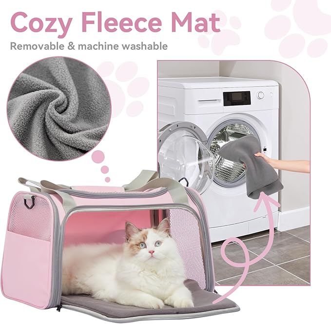 Airline Approved Cat Carrier 17.5×10.5×10.5 in, Escape-Proof Design - Image 6