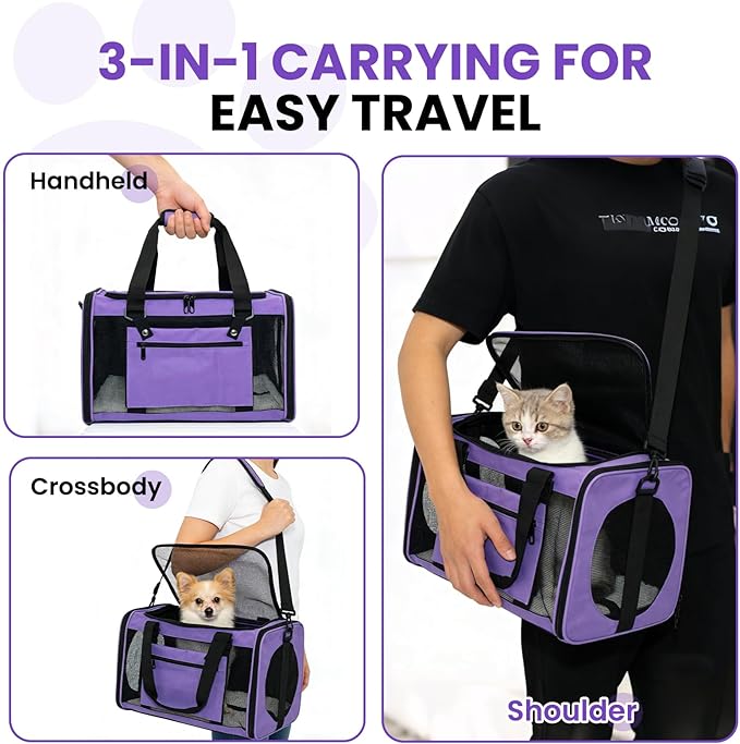 Expandable Cat Carrier Airline Approved Soft-Sided Pet Travel Carrier - Image 7