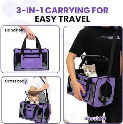 Expandable Cat Carrier Airline Approved Soft-Sided Pet Travel Carrier - Image 7