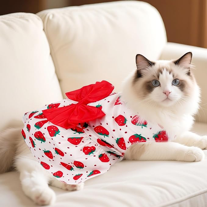 choyaxo Floral Dog Dress Cute Dog Skirt Pet Dress Summer Pet Clothes - Image 4