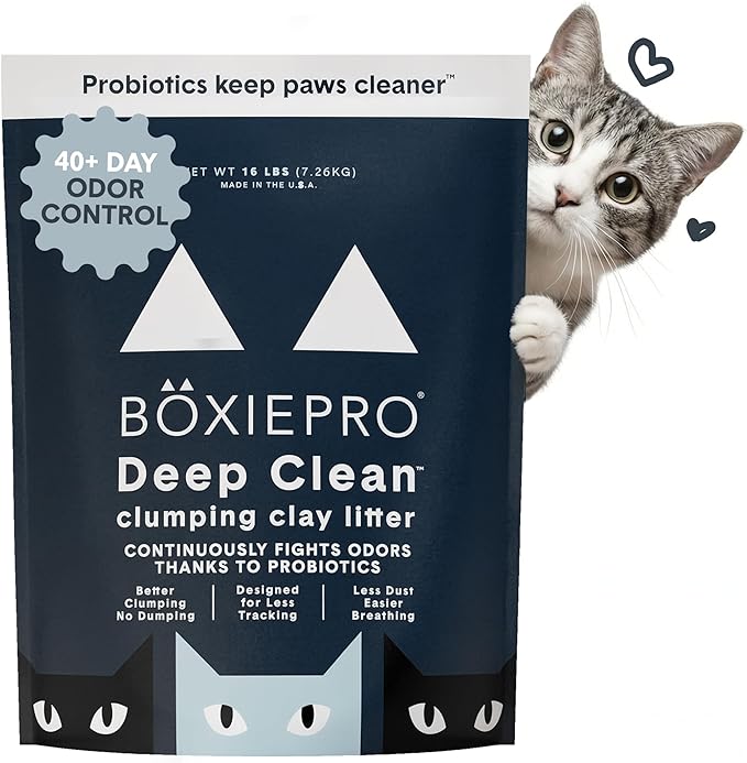 Boxie Probiotic Cat Litter, 40 Day Odor Control, Clumping Clay Kitty Litter by Boxiecat