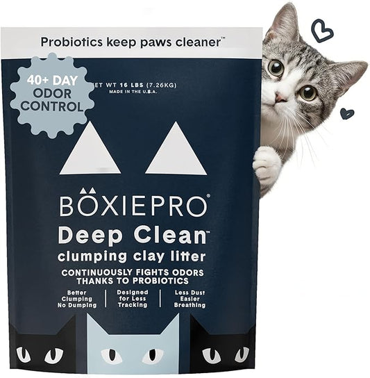 Boxie Probiotic Cat Litter, 40 Day Odor Control, Clumping Clay Kitty Litter by Boxiecat